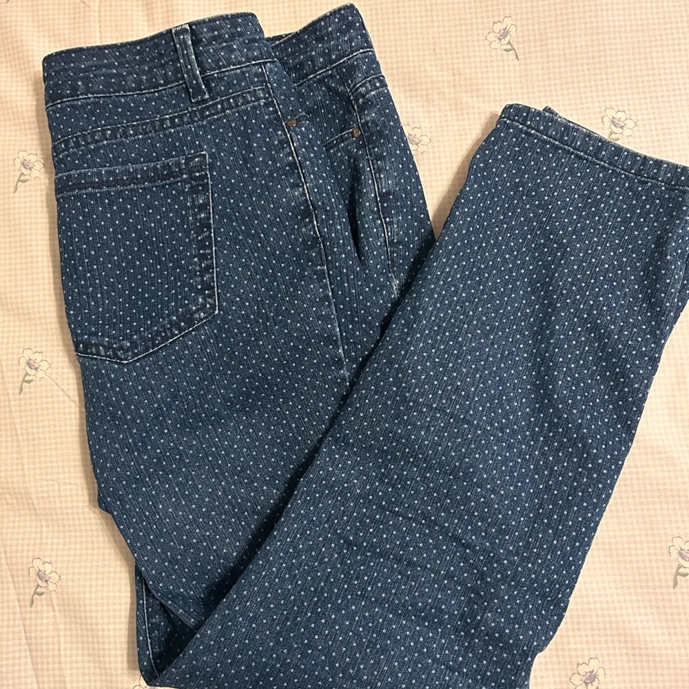 Charter Club Men's Dark Blue Patterned Jeans